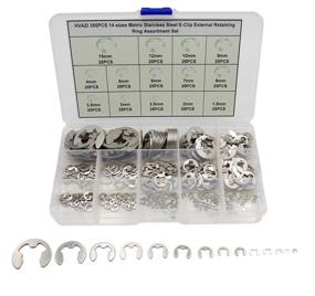 img 4 attached to 350PCS Stainless Steel E-Clip Assortment Set - External Retaining Ring for Enhanced SEO