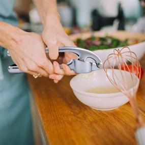 img 1 attached to 🧄 ZESPROKA Garlic Press: Professional Heavy-Duty Garlic Mincer - Ideal for Home Kitchen - Easy to Use for Ginger, Nuts, and Seeds - Ergonomic Handle - Silver