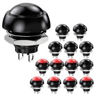 diyhz waterproof momentary push button switch 12mm normal open(no) mini micro switch on-off 125v 3a red black 14pcs logo