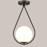 contemporary mid century modern style semi flush mount ceiling pendant light by globe логотип