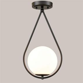 img 4 attached to Contemporary Mid Century Modern Style Semi Flush Mount Ceiling Pendant Light by Globe