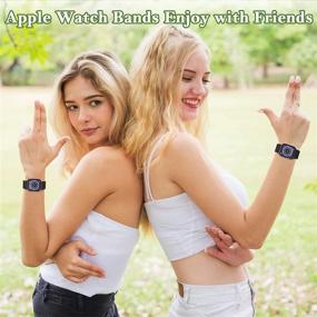 img 1 attached to Браслеты KingofKings Metal Bands: Стильный стальной мешковый ремешок для Apple Watch Series SE 6 5 4 3 2 1 (38мм 40мм 42мм 44мм) - Регулируемый магнитный браслет для женщин и мужчин