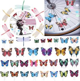 img 3 attached to 🚲 Bicycle Decor Set: 108pcs Luminous Plastic Round Spoke Beads, 30pcs Butterfly Clips, and 6pcs Dragonfly Clips for Bike Wheels