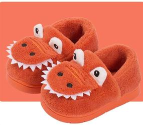 img 2 attached to 🦖 Sakuracan Cartoon Dinosaur Toddler Slippers: Cozy Home Shoes for Boys & Girls in Bedroom