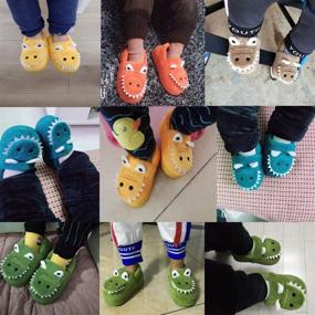 img 3 attached to 🦖 Sakuracan Cartoon Dinosaur Toddler Slippers: Cozy Home Shoes for Boys & Girls in Bedroom