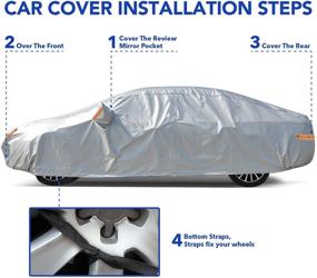 img 1 attached to 🚗 TWING Universal Full Car Cover: All-Weather Protection for Sedans up to 185'' - Waterproof, Windproof, Scratch Resistant