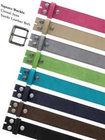 img 1 attached to Square Buckle Casual Suede Leather Men's Accessories in Belts