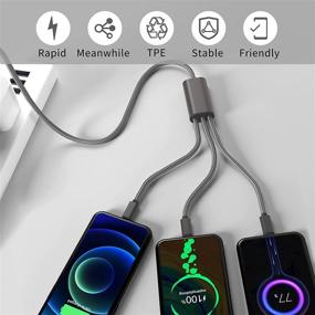 img 3 attached to 🔌 Универсальный мультизарядный кабель - 4 шт./3,3 фута быстрозарядный шнур с разъемами USB-C, Micro USB - совместим с мобильными телефонами, устройствами на Android и другими.