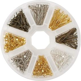 img 3 attached to 🐼 PandaHall Iron Head Pins - 16mm, 20mm, and 30mm Sizes - Flat Headpins for Earring, Bracelet, Jewelry Making Findings - 4 Color Variations - Approximately 650pcs per Box