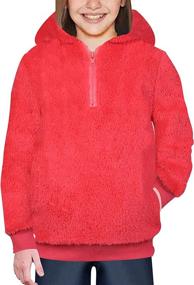 img 4 attached to 🧥 Miss Bei Girl's Boy Fuzzy Fleece Sweatshirt: Cozy Sherpa Pullover Hoodie with Pockets