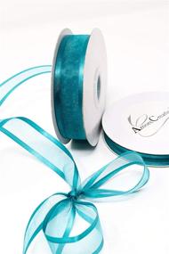 img 1 attached to 🎀 Amorecreations Teal Organza Ribbon: Elegant Satin Edge, 25 Yards x 3/8 Inches - Perfect for Crafting & Decor