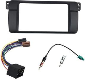 img 2 attached to 🚗 DKMUS 179x105mm Opening Dash Installation Trim Kit: Enhance your BMW 3 Series M3 E46 with Double Din Radio Stereo DVD Facia and convenient Wiring Harness and Antenna Adapter
