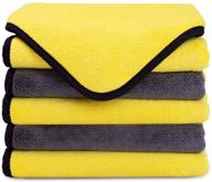 🚗 mateprox premium microfiber cleaning cloths for cars and home - thick towels and cleaning rags 5-pack (gray and yellow) logo