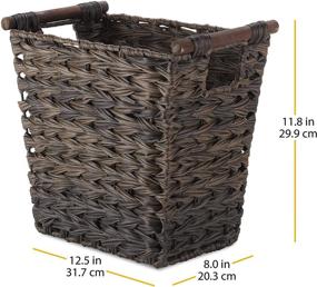 img 1 attached to 🗑️ Stylish and Sturdy Whitmor Split Rattique Driftwood Brown Waste Basket: A Modern Solution for Wastebasket Needs