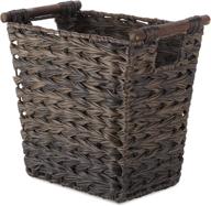 🗑️ stylish and sturdy whitmor split rattique driftwood brown waste basket: a modern solution for wastebasket needs logo