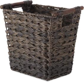img 2 attached to 🗑️ Stylish and Sturdy Whitmor Split Rattique Driftwood Brown Waste Basket: A Modern Solution for Wastebasket Needs