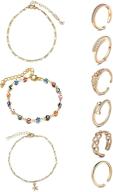 🌸 stylish adjustable toe rings and anklets for women - modrsa silver and rose gold tone rings for toes, flower design - perfect summer sandals and women's anklets - enhance your style with rose gold logo