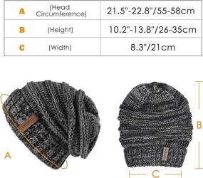 img 1 attached to FURTALK Oversized Unisex Winter Slouchy Beanie Hat - Knitted Crochet Cable Ski Cap Baggy Slouch Hats for Women Men (2 PCS Pack)