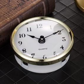 img 1 attached to ⏲️ Hicarer 3-1/8 Inch (80 mm) Arab Numeral Quartz Clock Fit-up/Insert with Quartz Movement and Gold Trim