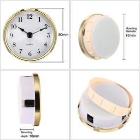 img 3 attached to ⏲️ Hicarer 3-1/8 Inch (80 mm) Arab Numeral Quartz Clock Fit-up/Insert with Quartz Movement and Gold Trim