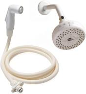 🚿 2-in-1 convertible showerhead with four settings - rinse ace, tahoe white logo