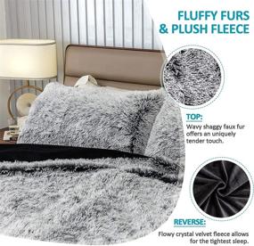 img 2 attached to 🛏️ Cottonblue Luxury Faux Fur Comforter Cover Queen Size: Plush Velvet Fluffy Duvet Set - 3PC, Washable, 100% Microfiber