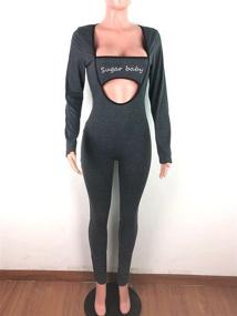 img 1 attached to 🔥 Stunning Glamaker Women's One Piece Zip Up Bodycon Jumpsuit - Sexy and Elegant Clubwear