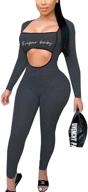 🔥 stunning glamaker women's one piece zip up bodycon jumpsuit - sexy and elegant clubwear logo