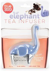 img 1 attached to Stainless Steel and Silicone Elephant Tea Infuser by 🐘 TrueZoo - Blue, Set of 1 Loose Leaf Tea Strainer