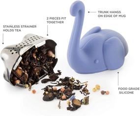 img 3 attached to Stainless Steel and Silicone Elephant Tea Infuser by 🐘 TrueZoo - Blue, Set of 1 Loose Leaf Tea Strainer