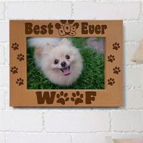 img 1 attached to 🐾 KATE POSH 5x7 Wood Picture Frame - Best Dog Ever - Dog Paws and Bones Design (Horizontal)