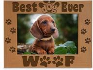 🐾 kate posh 5x7 wood picture frame - best dog ever - dog paws and bones design (horizontal) логотип