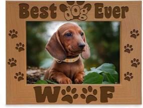 img 4 attached to 🐾 KATE POSH 5x7 Wood Picture Frame - Best Dog Ever - Dog Paws and Bones Design (Horizontal)