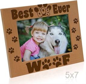 img 2 attached to 🐾 KATE POSH 5x7 Wood Picture Frame - Best Dog Ever - Dog Paws and Bones Design (Horizontal)