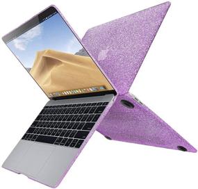 img 3 attached to 💜 Anban MacBook Air 13 Inch Case 2021-2018 Release: Glitter Smooth Protective Case, Sparkle Sleeve & Keyboard Cover - Purple