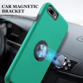 img 1 attached to JAME Slim Shockproof Protective Cover for iPhone 8 Plus Case, iPhone 7 Plus Case with 2 Tempered Glass Screen Protectors and Magnetic Ring Kickstand - Green