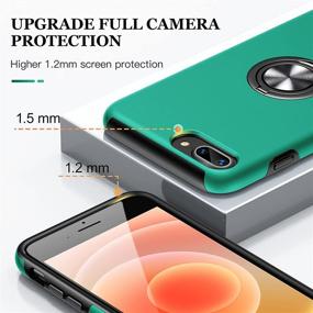 img 3 attached to JAME Slim Shockproof Protective Cover for iPhone 8 Plus Case, iPhone 7 Plus Case with 2 Tempered Glass Screen Protectors and Magnetic Ring Kickstand - Green