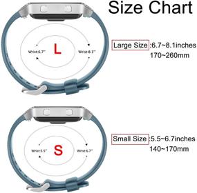img 1 attached to 3-пакет силиконовых ремешков для Fitbit Blaze - совместимые заменяемые спортивные браслеты для женщин и мужчин, маленький размер, розовое золото, графит, серый.