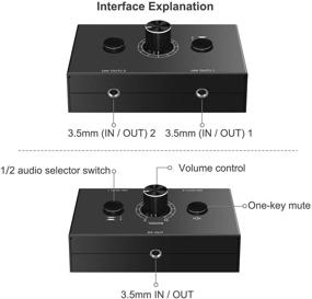 img 2 attached to 🔁 Аудио переключатель - 2 входа 1 выход / 1 вход 2 выхода - аудио разветвитель переключатель 3,5 мм - кнопка однократного отключения - не требуется внешнее питание