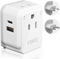 🔌 brazil power plug adapter travel set by ceptics - dual usb & usb-c 3.1a, safe & compact - compatible in peru, chile - includes type c, type n swadapt attachments logo