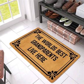 img 1 attached to DoubleJun Funny Doormat - The Best Grandparents Live Here Entrance Mat – Indoor/Outdoor/Front Door Rug with Non-Slip Rubber Backing – 29.5”(W) x 17.7”(L) – Machine Washable – Home Décor