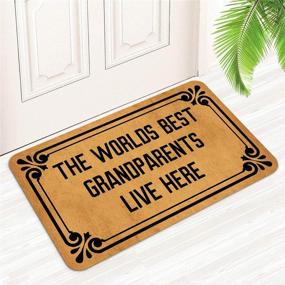 img 2 attached to DoubleJun Funny Doormat - The Best Grandparents Live Here Entrance Mat – Indoor/Outdoor/Front Door Rug with Non-Slip Rubber Backing – 29.5”(W) x 17.7”(L) – Machine Washable – Home Décor