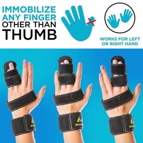 img 2 attached to 🤟 BraceAbility Two Finger Immobilizer - Hand & Buddy Splint for Joint Injuries, Finger Extension, Sprains & Contractures - Straighten Middle, Index & Pinky Knuckles (Size M)