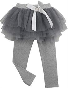 img 4 attached to 👧 KISBINI Girls Footless Leggings: Adorable Tutu Skirt with Bowknot Accent - Cotton Pantskirt Combo