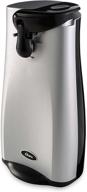 oster electric tall can opener - 003147-000-002: effortlessly open cans with sharp knife; small, silver design logo