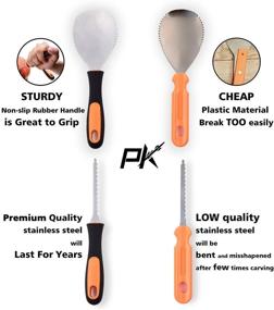 img 3 attached to Premium Halloween Pumpkin Carving Kit: 9-Piece Stainless Steel Tools Set with Anti-Slip Rubber Handle & Storage Bag - Perfect for DIY Halloween Decorations!