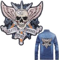 🦅 eagle wings death before dishonor patch - punk rocker rider motorcycle biker iron on applique logo