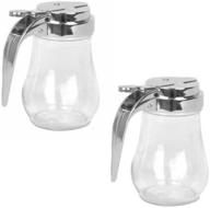 🍁 6 oz. glass syrup dispenser, sugar dispenser with retracting spout and thumb-lever, pancake house style (pack of 2) logo