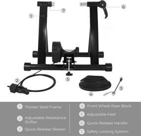 img 2 attached to 🚴 SONGMICS Magnetic Bike Trainer Stand - Noise Reduction Wheel, Black USBT003B01