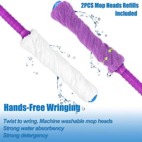 img 3 attached to 🧽 2 Refills for Self-Wringing Ratchet Twist Mop with Microfiber Twist Mop Head